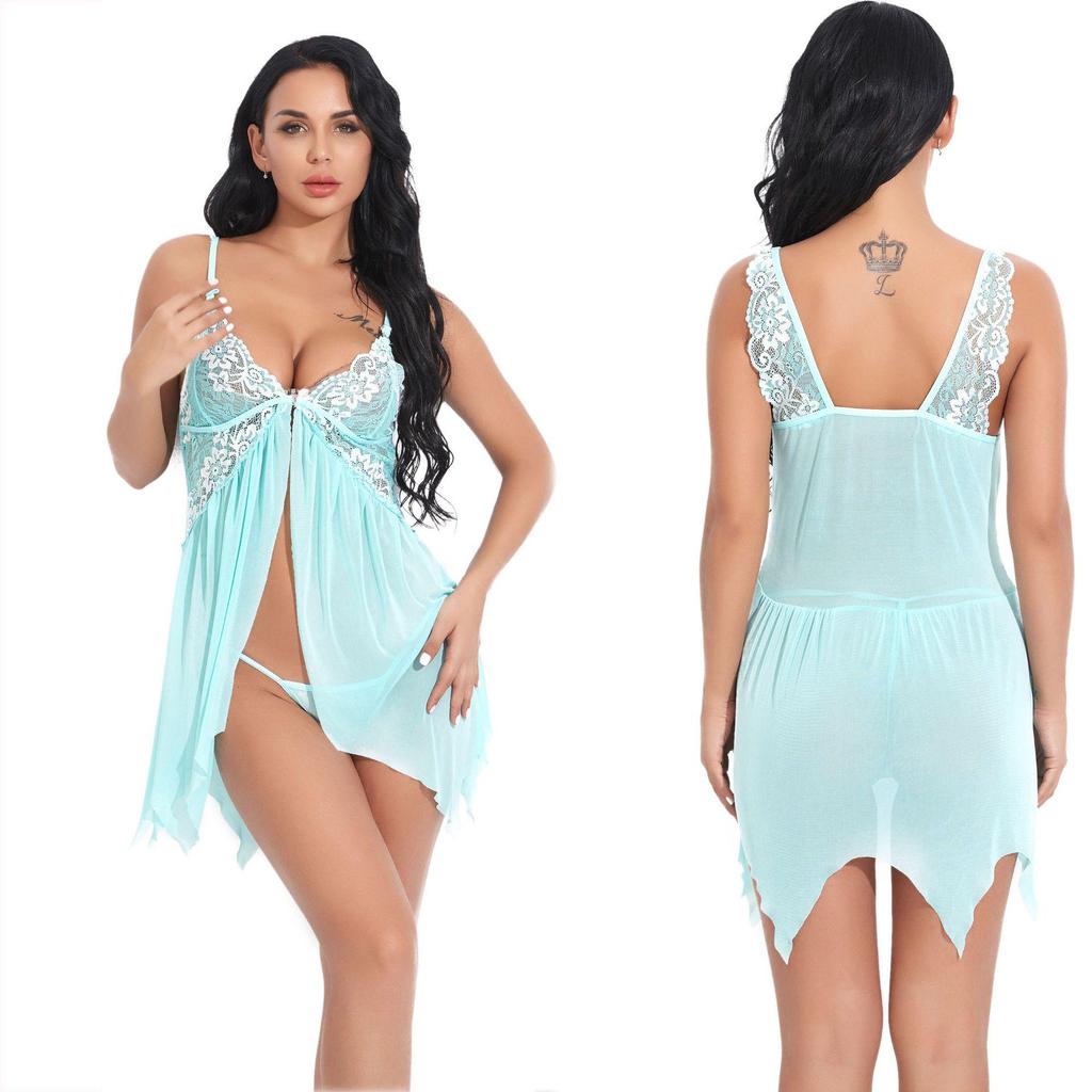European & American Sexy Mesh Lingerie and Pajamas Set for Women
