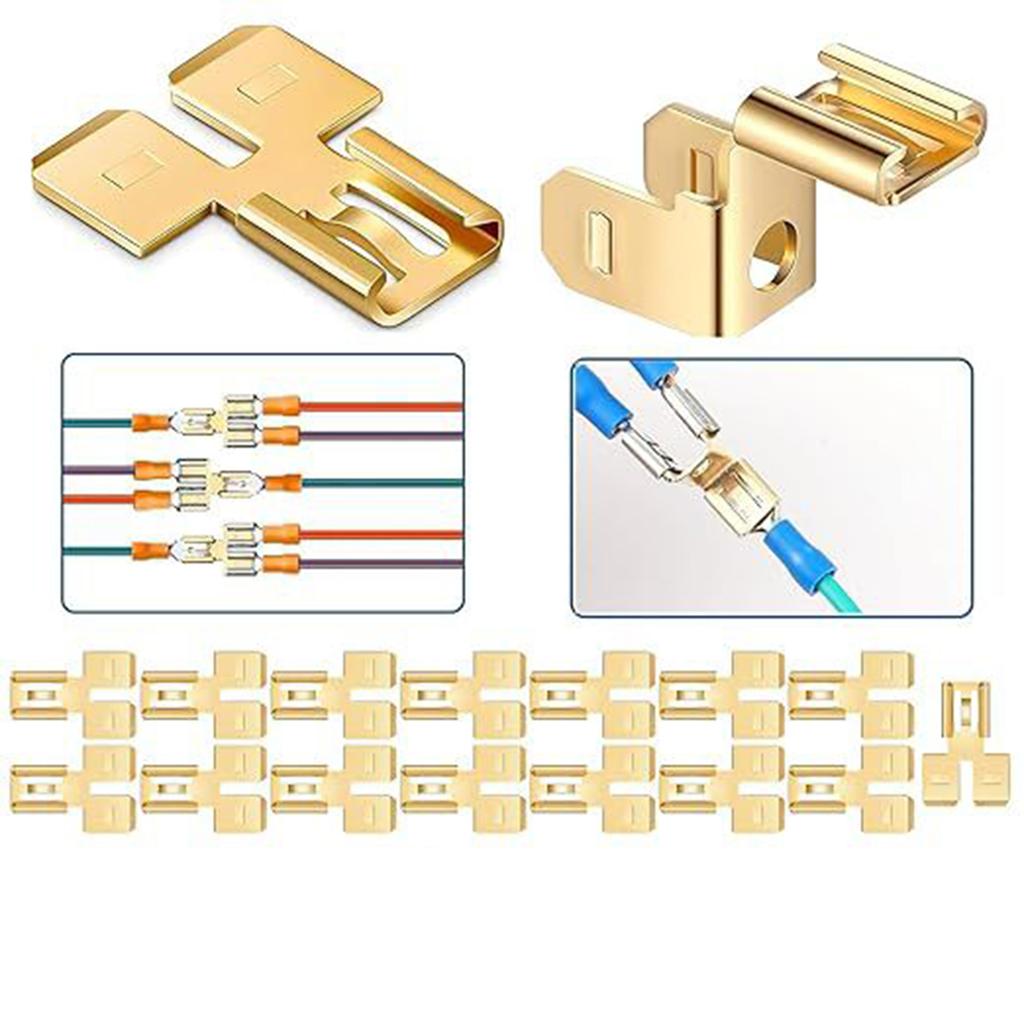 30pcs Dual Blade Connectors Engineer Wiring Solution Simple Installs for Enhanced Conductivity & Corrosion Resistance