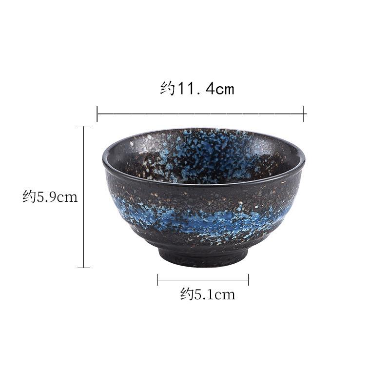 Japanese Tableware Rice Bowl Barbecue Table Round Bowl Household Eating Bowl Homestay Retro Rice Bowl One Person Food