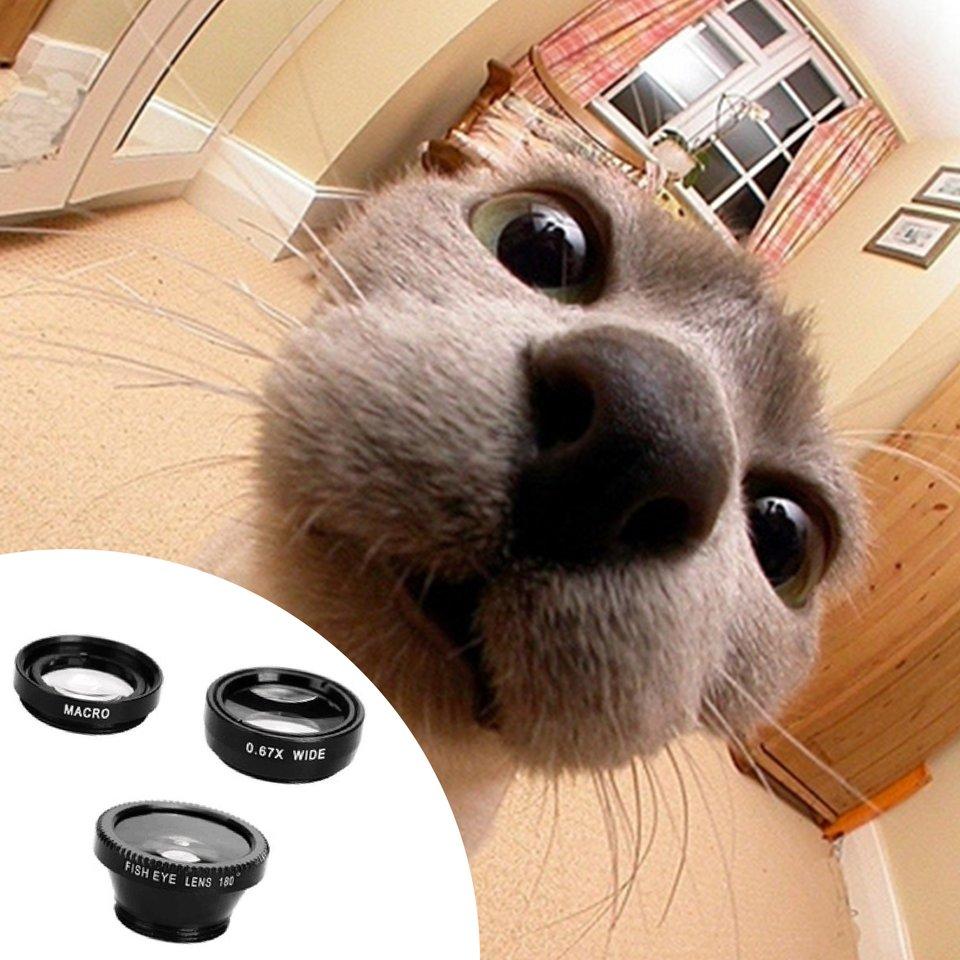 

Explorer 3-в-1 Многофункциональный телефон Объектив Комплект Рыбий объектив + Макрообъектив + Широкоугольный объектив