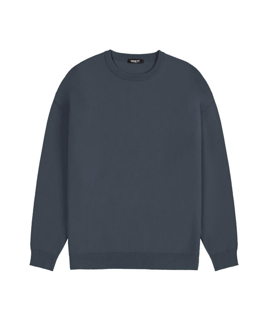 DRAW FIT Soft Essential Round Knit [Bluegrey]