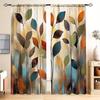 Light Blocking Panels Modern Minimalist Colorful Leaf Decoration Curtains Half Suitable Home Decorative Curtain Artistic Made Of Polyester Washable