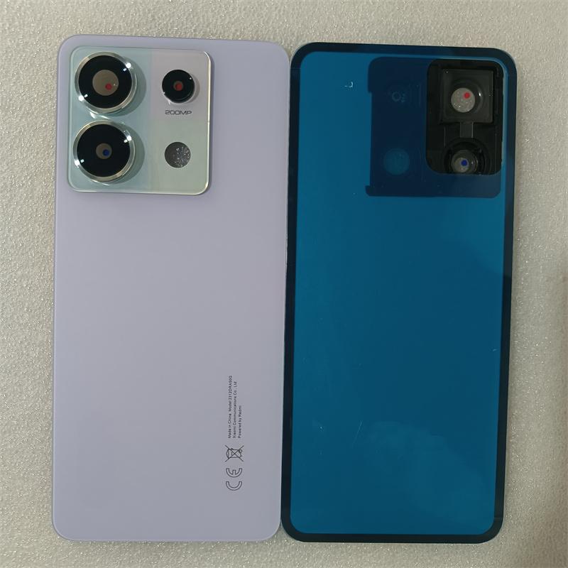 For Xiaomi Redmi Note 13 Pro 5G Glass Battery Cover Rear Door Panel Housing With Camera Lens Replace