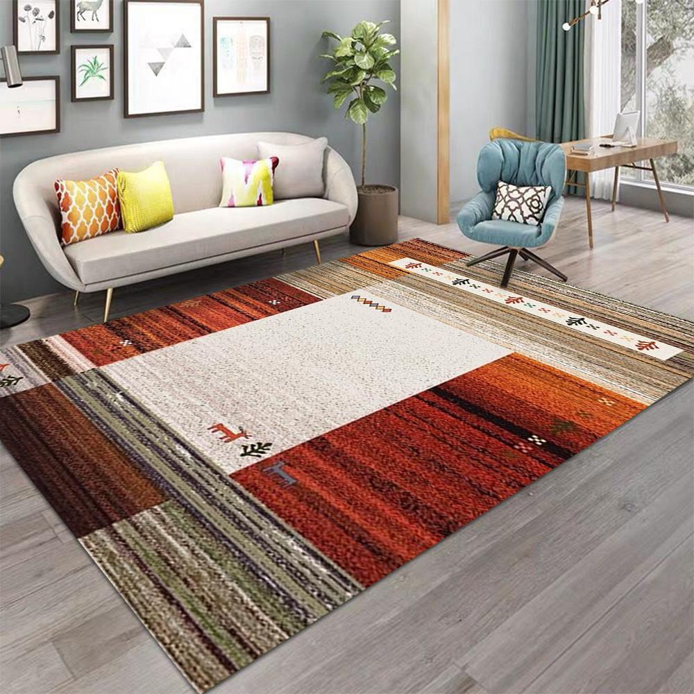 Nordischer Wohnzimmerteppich, Moderner und minimalistischer Sofa-Couchtisch-Bodenläufer, Marokkanischer amerikanischer Ethno-Teppich für Zuhause Schlafzimmer