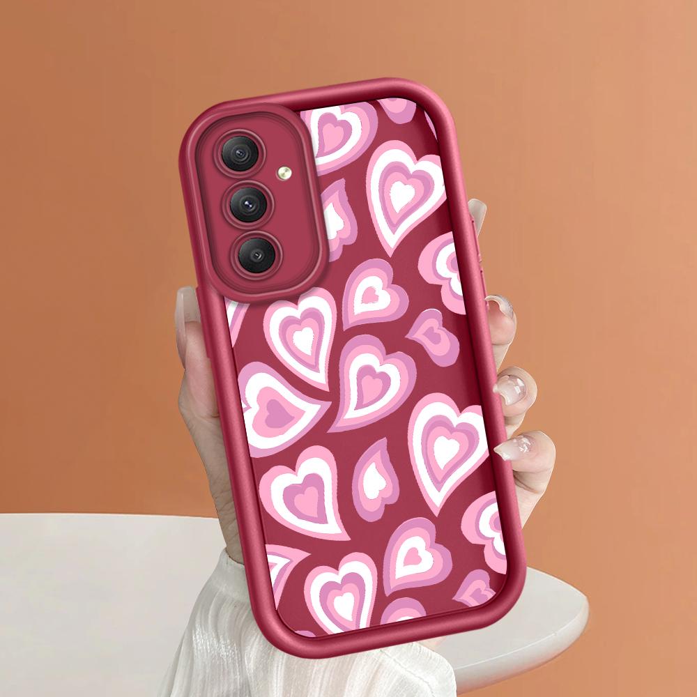 

Мягкий силиконовый квадратный чехол с рисунком лестницы для телефона, полное покрытие, противоударный защитный резиновый чехол для камеры для Samsung Samsung M22 темно-красного