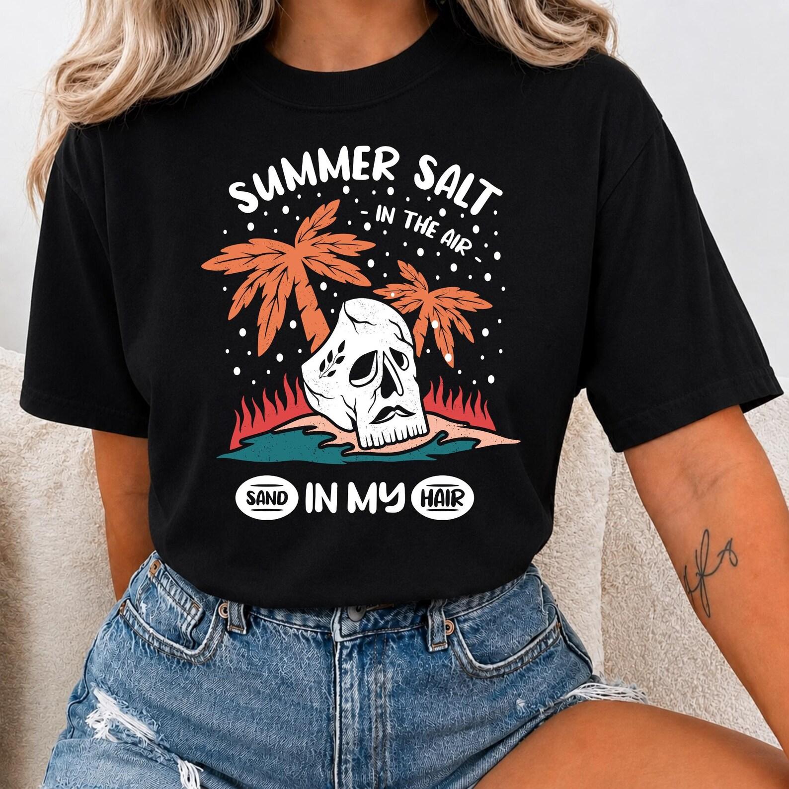 Retro Palm Trees Wave T Shirt Tropical Sunset Surf Tee Vintage Beach Shirt Summer Vacation Graphic Tee Coastal Lifestyle Gift 3XL