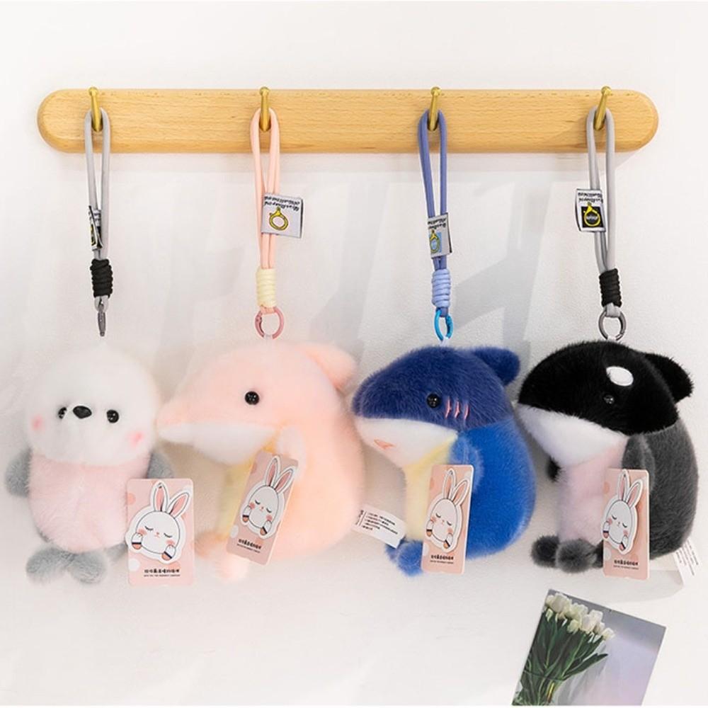 Orca Dolphin Bag Pendant Stuffed Animals Seal Key Chain Stuffed Keyring Plush Keychain  Gifts