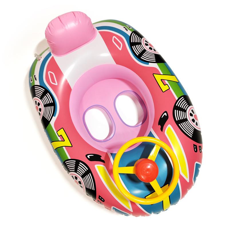 Large Thickened Eco-friendly PVC Children's Cartoon Car Inflatable Water Swimming Seat Ring for Baby and Kids
