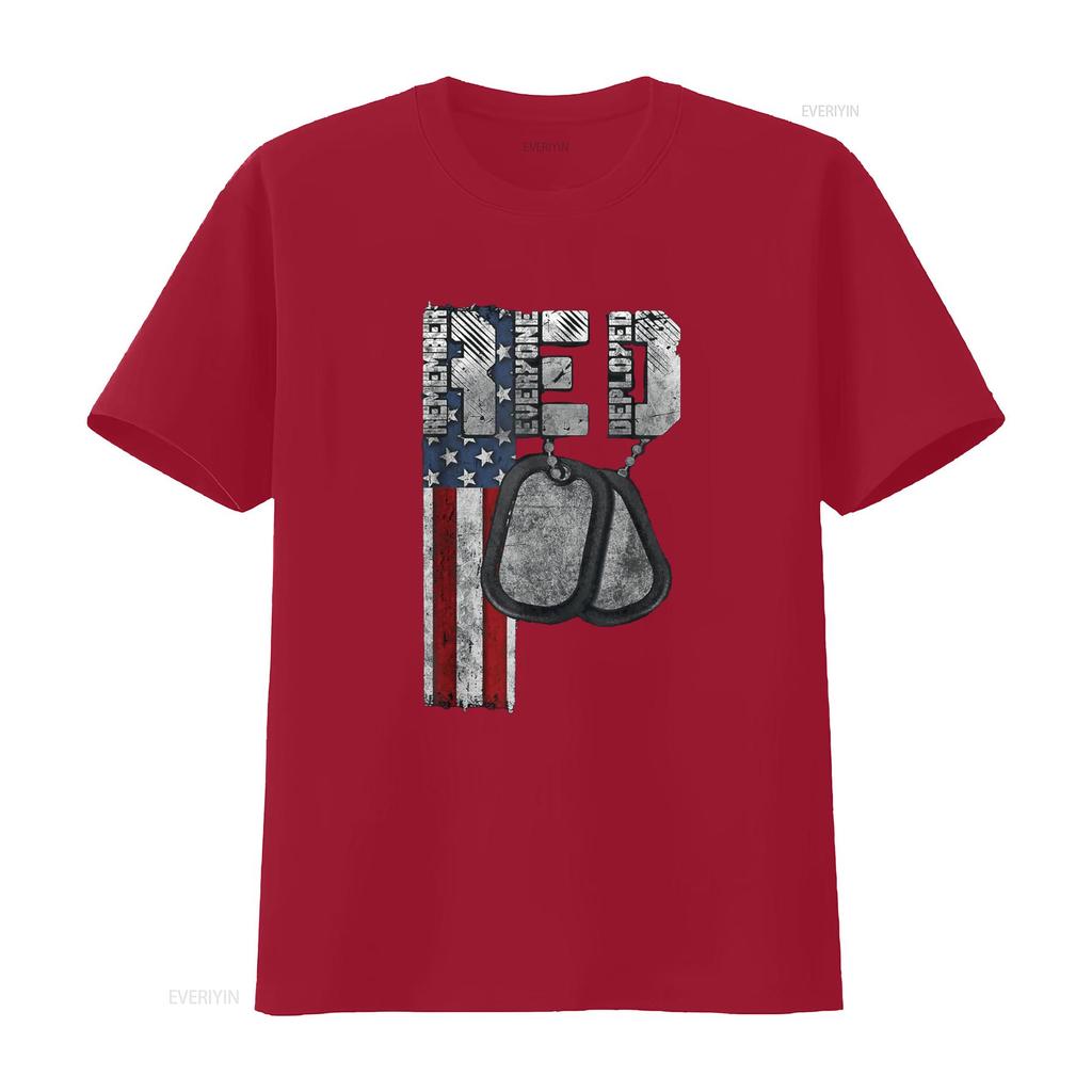Remember Everyone Deployed T Shirt vintage Washed Breathable homme Slightly fashion Stretched Casual Stylish Versatile