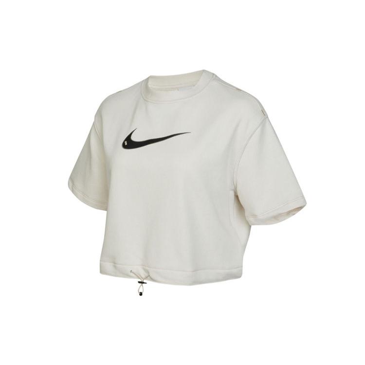 Nike Crop Tops Women's White Crew Neck Moderate DM6745-030