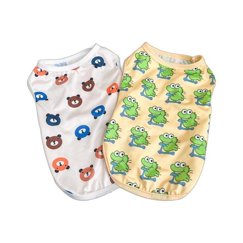 Cat spring and summer new vest dog clothes cat small medium and large dog teddy than bear French fight pet products breathable