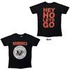 T-shirt Vintage da Uomo Ramones Hey Ho Testo a Blocchi Rossi Taglia L Nera
