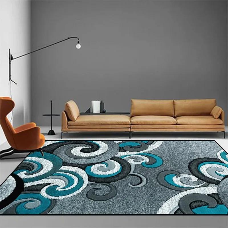 Alfombra Moderna de Lujo Ligero Sala de Estar Decoración del Hogar Alfombra Área Grande Dormitorio Alfombra Confort Antideslizante Salón Alfombra Mesa de Centro Lavable 60cm 23.62 in