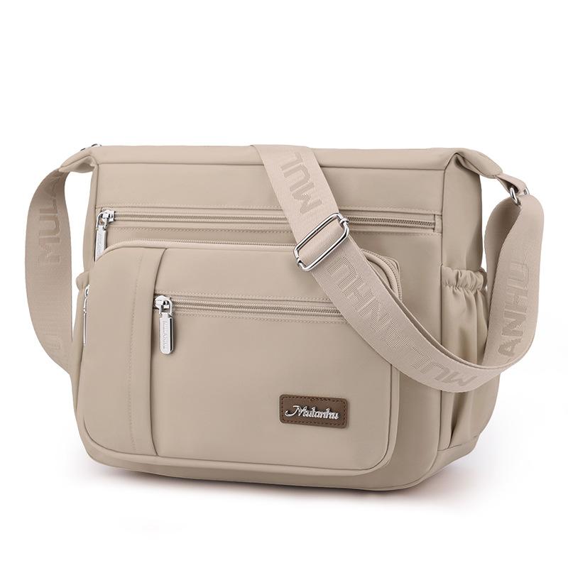 

Сумка для мам среднего возраста, женская, большая вместимость, сумка через плечо, кошелек для занятий спортом на открытом воздухе бежевый