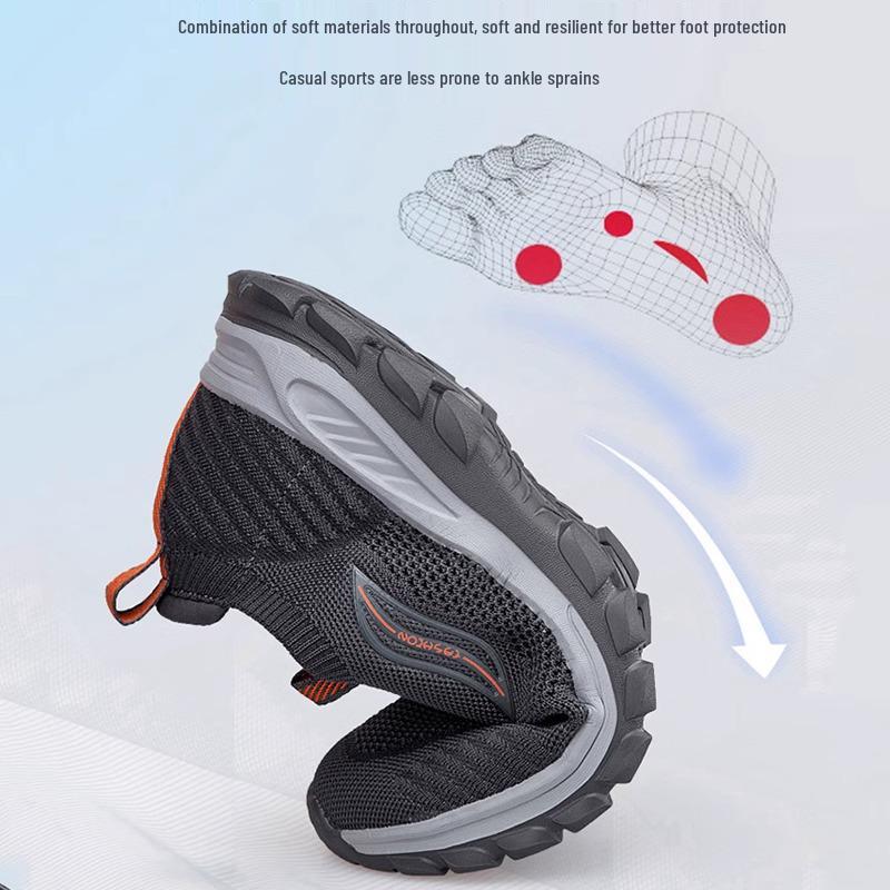 Zhang Kaili Men's Summer Slip-On Mesh Breathable Non-Slip Lightweight Comfortable Elderly Sports Dad Shoes