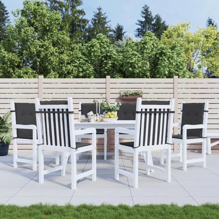 VidaXL Garden Chair Cushions Low Back Set of 6 Black 314138