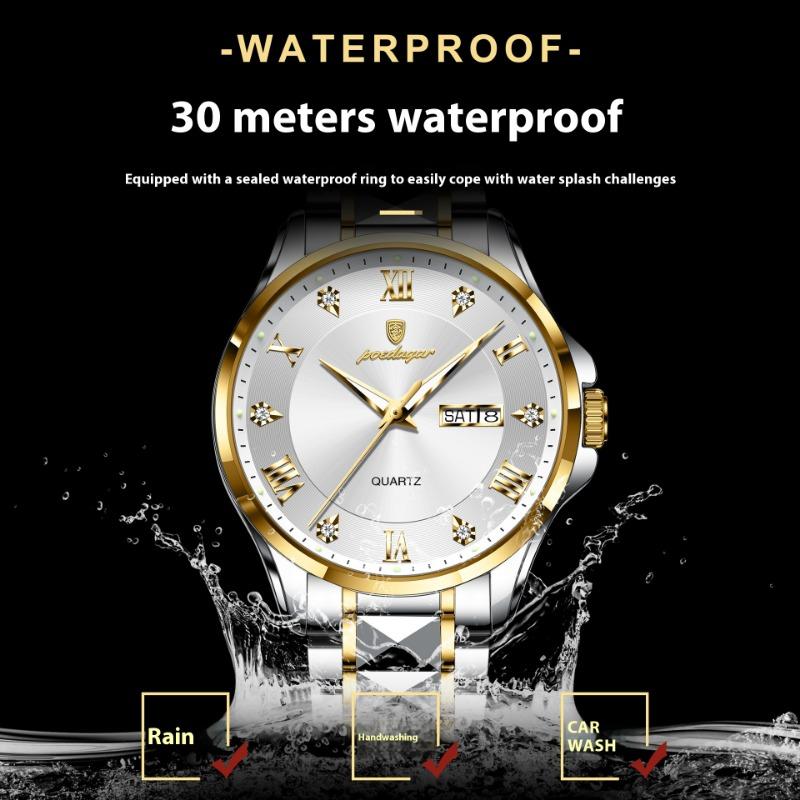 Top Brand Fashion New Men's Watch Luxury Double Calendar Waterproof Luminous Men's Wrist