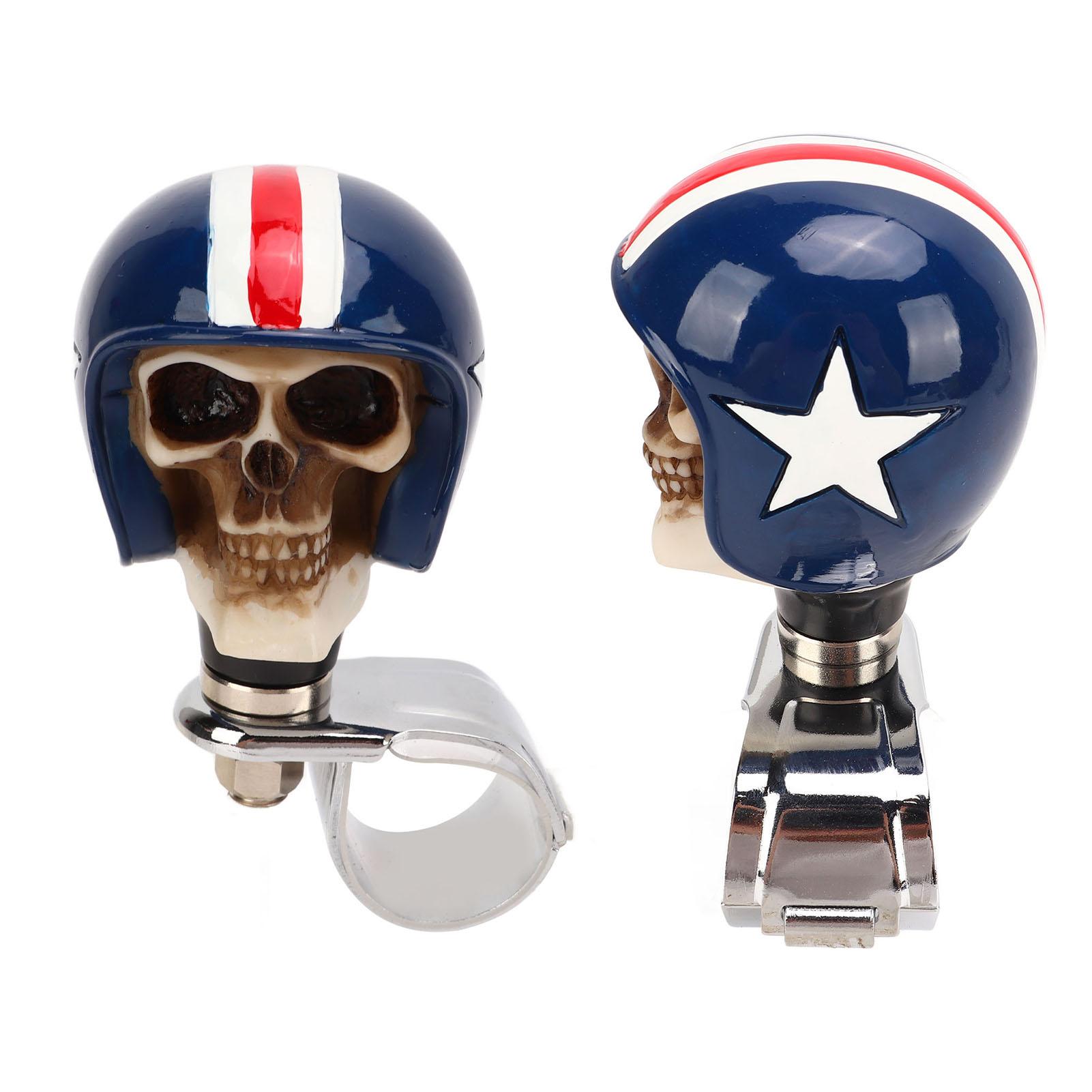 Ручка-спиннер на руль в виде черепа, силовая ручка для автомобиля, для грузовиков, тракторов, лодок, синяя синий