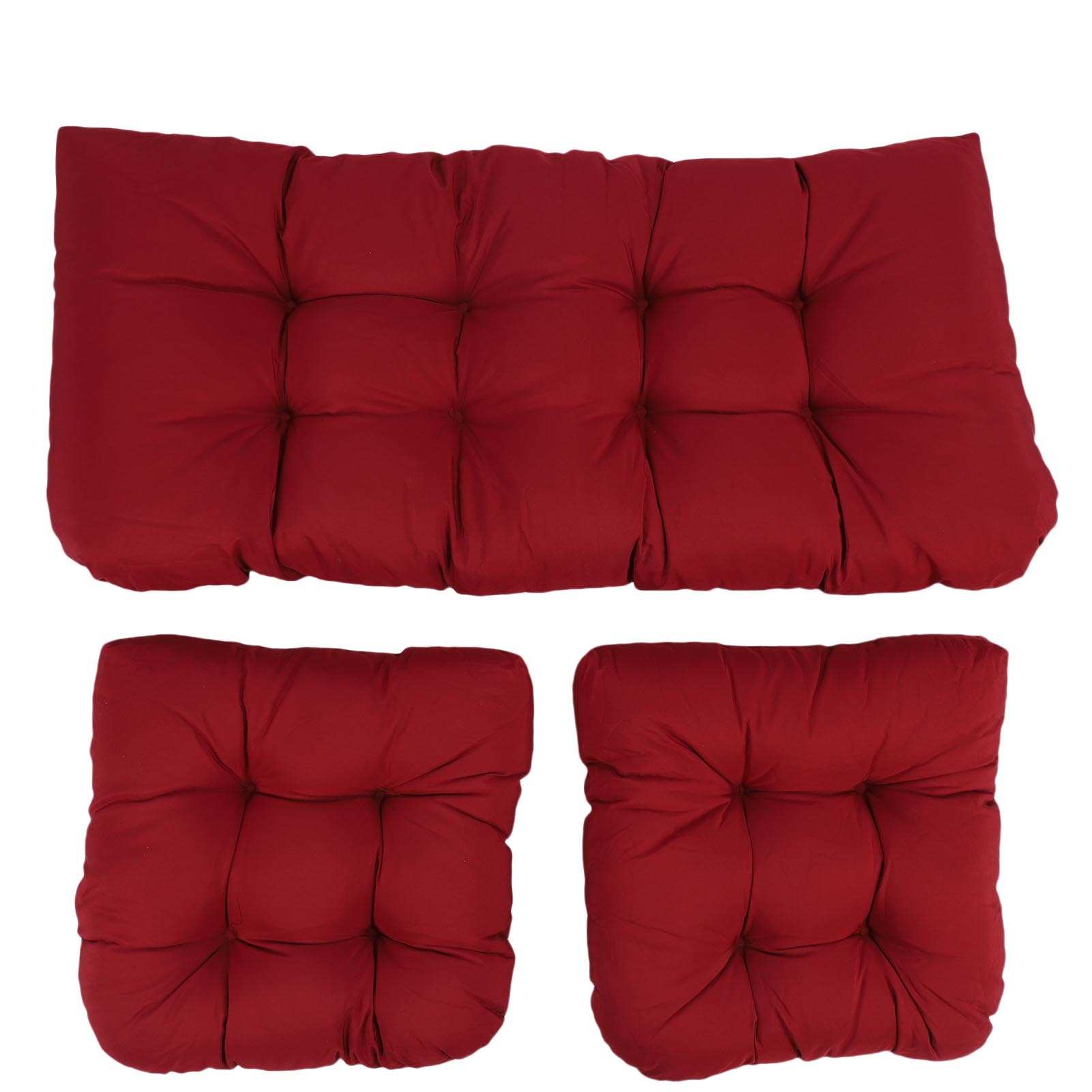 

3 шт. подушки для плетеных стульев для внутреннего использования, 1 двухместная кушетка и 2 подушки в форме буквы U для садовой мебели вино красного