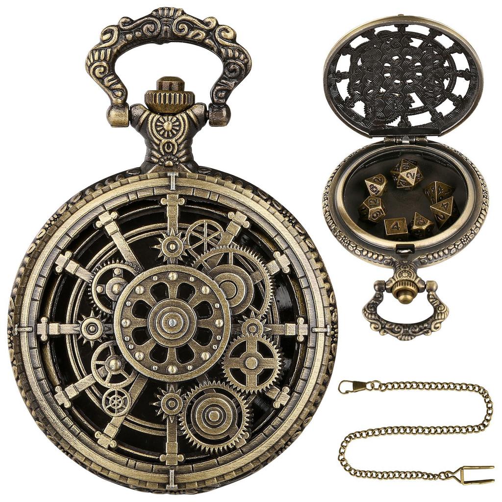 Maxmax Dungeons and Dragons Ttrpg Multi-Sided Pocket Watch Dnd Rpg Board Game Mini Dice