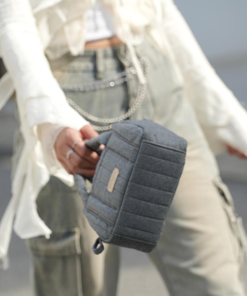 Quisque De Nimes Mini Quilted Bag (Quilted Denim Gray)