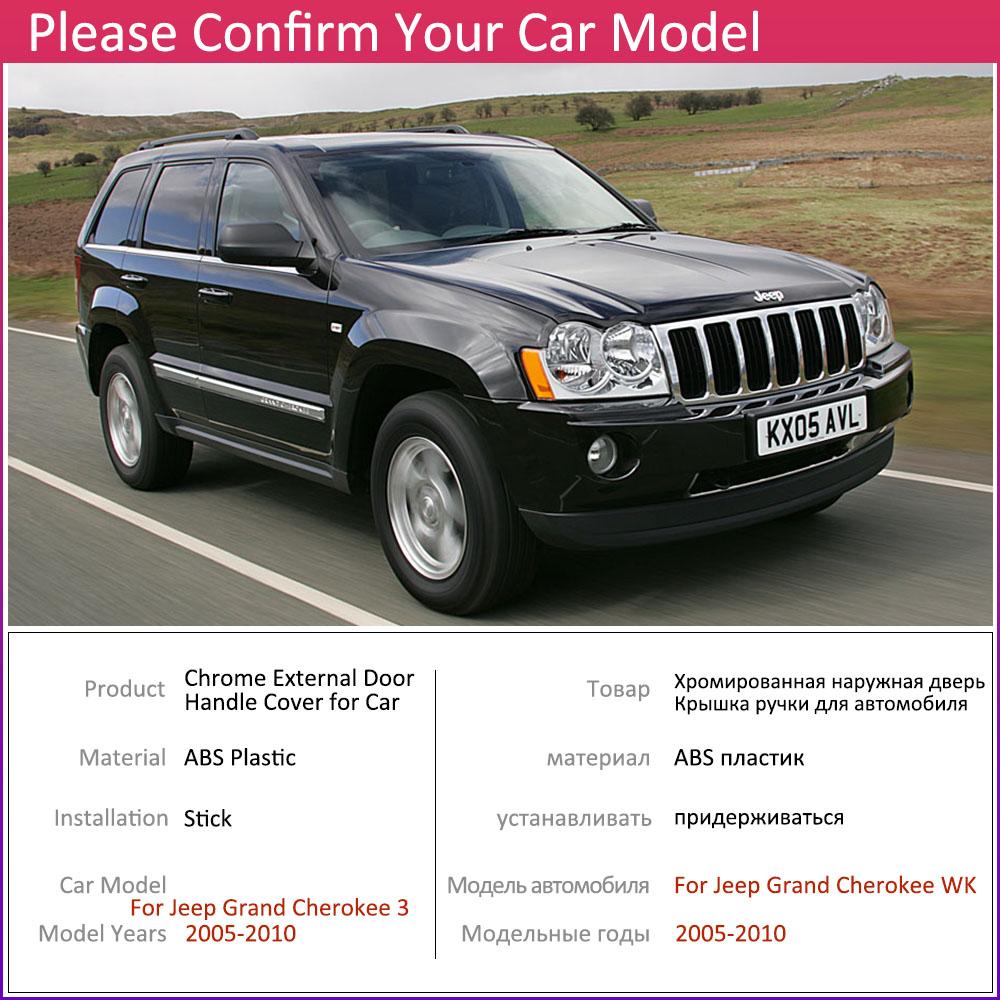 Glänzend schwarze Carbon-Türgriffabdeckung für Jeep Grand Cherokee 3 III WK 2005–2010, Auto-Außen-Styling, Autozubehör