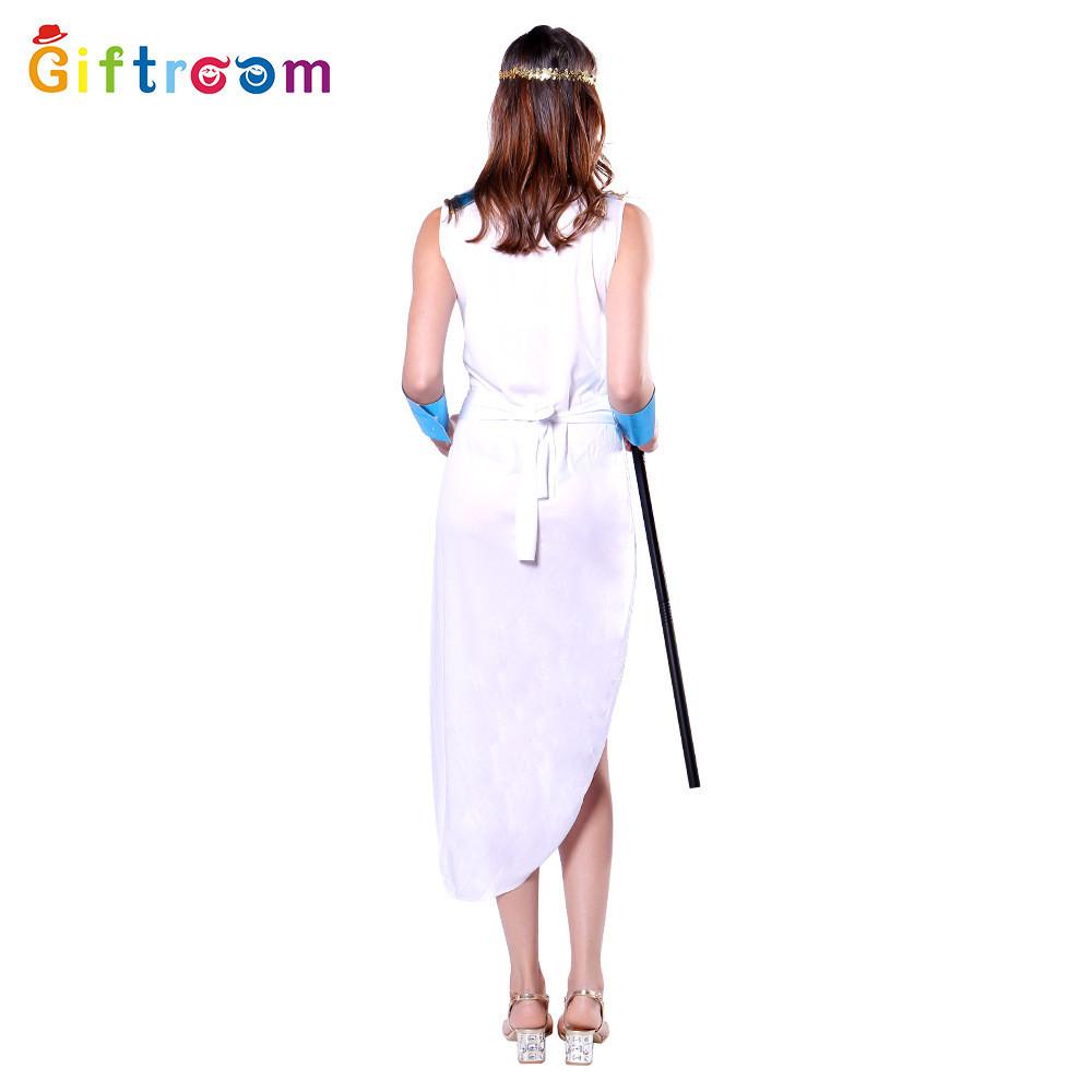 Stylish White Costume With Blue Accent For Women Designed For Festive Themed Events