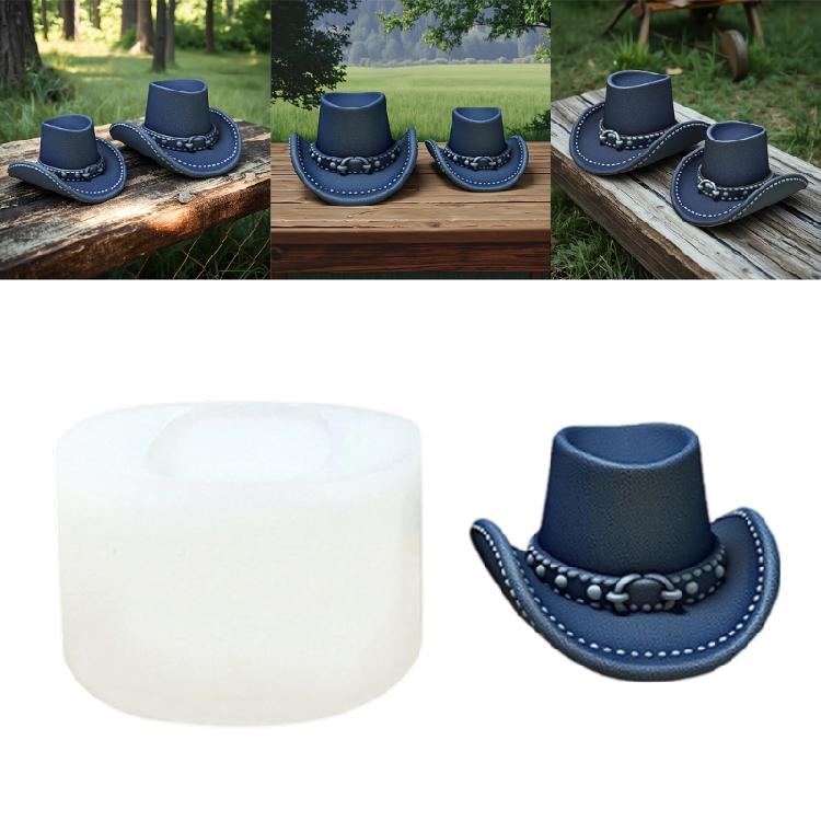 Cowboy Hat Silicone Candle Molds for Epoxy Resin Making Candle Soap Multunction Silicone Mould Temperature Resistant