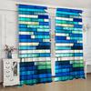 2-Panels Blue Series Glass Window Curtains   Distinctive Printed Curtains   Suitable for Gifting To Family and Friends