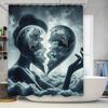 Mystical Heart-Shaped Earth Shower Curtain - Waterproof, Mildew-Resistant, Machine Washable For Dreamy Bathroom Decor