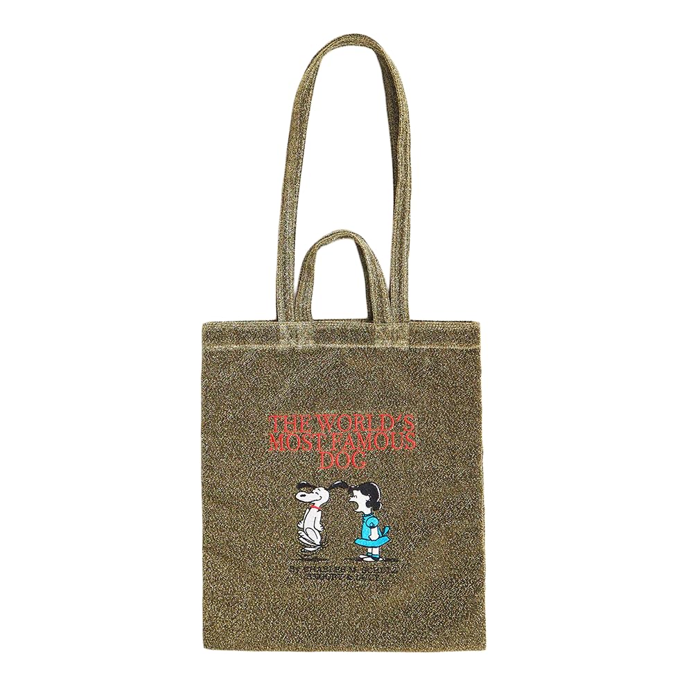 [Снупи] Блестящая плоская сумка-тоут