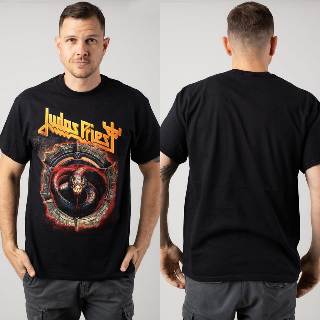 Top Judas Priest Grafik Baumwoll-T-Shirt Unisex Sommer Kurzarm Modemarke T-Shirt Luxus Freizeit Vintage T-Shirts