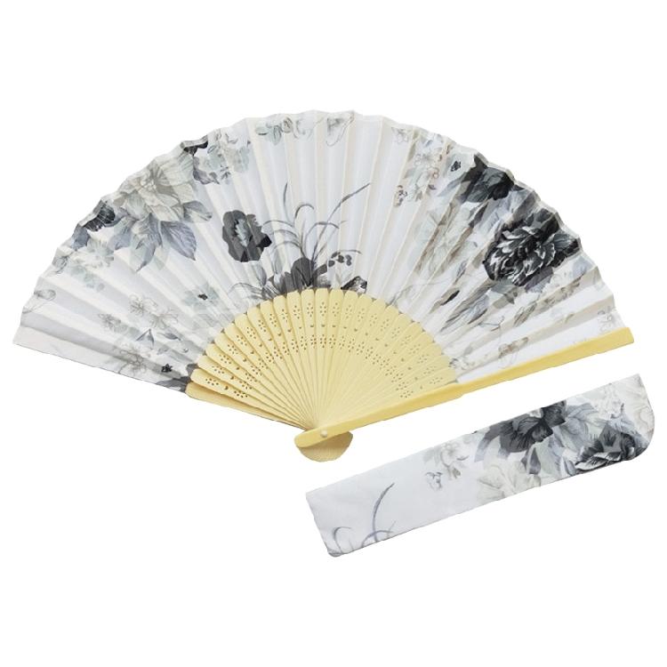 Folding Hand Fan for Women Chinese Japanese Floral Bamboo Hand Fans with Bag Set