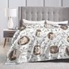 Couverture Hérisson, Couverture Plaid en Flanelle Douce avec Hérisson Super Mignon Cadeaux pour Fille Femmes Amateurs d'Hérissons Couverture pour Canapé Lit