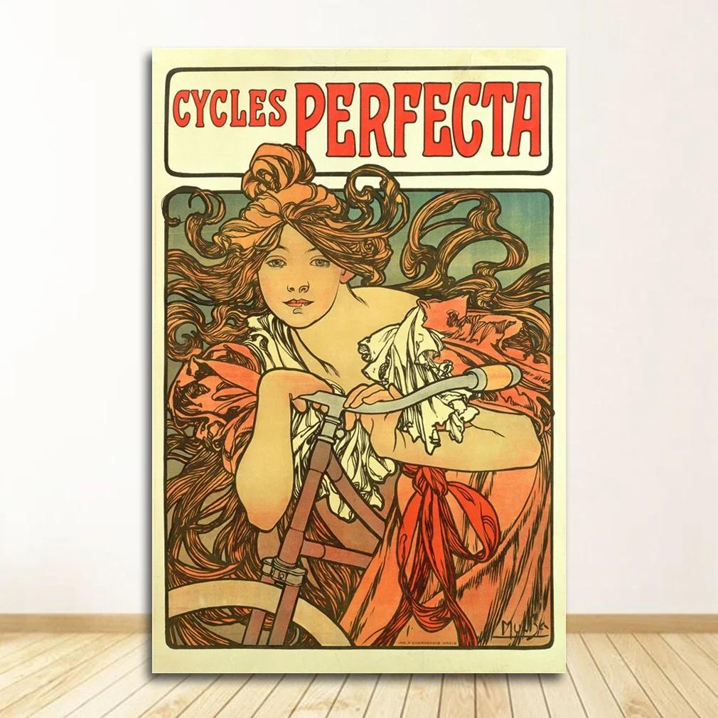 Vintage Alphonse Mucha Classic Artwork Nouveau Art Poster and Prints Canvas Painting Wall Art Pictures for Home Room Decor