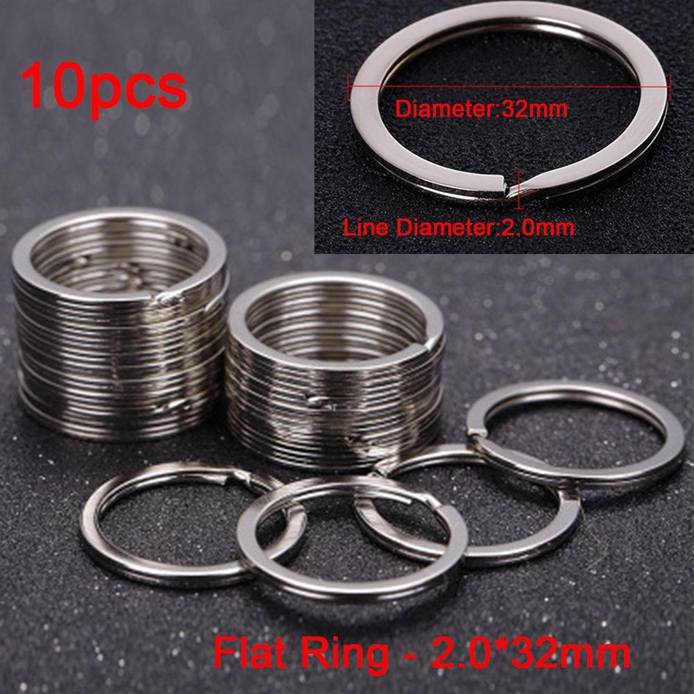 10Pcs/Pack 25/28/30/32mm Clasps Connectors Keychain Chain Loop Split Key Ring Stainless Steel