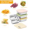 304 Stainless Steel Lunch Box 4/3 Pcs Portable Fruit Salad Food Container with Lid Stackable Leak Proof Bento Boxes for Students