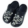 20PCS Shoe Charm Set Silver Crown Letter Butterfly Diamond Chain Shoe Decorations Buckle for Sandals Clogs DIY Accessories Gift