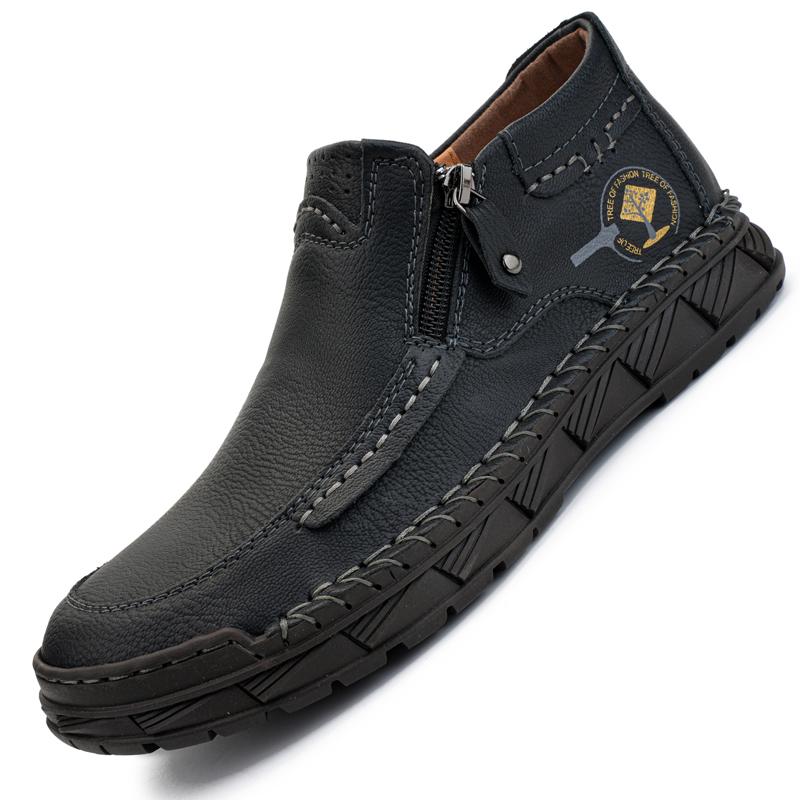 Handmade Split Leather Boots Men Shoes Comfortable Ankle Boots For Men Casual Shoes Large Size Tooling Shoes
