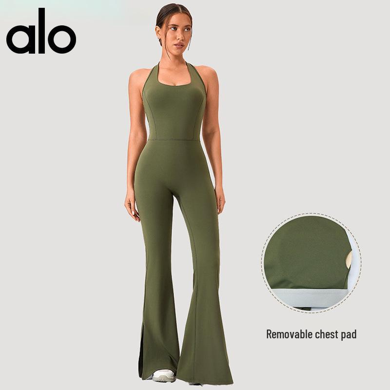 Women's Open Back Yoga Jumpsuit: Butt-Lifting Micro Flare Pants with Bare Feel Fit