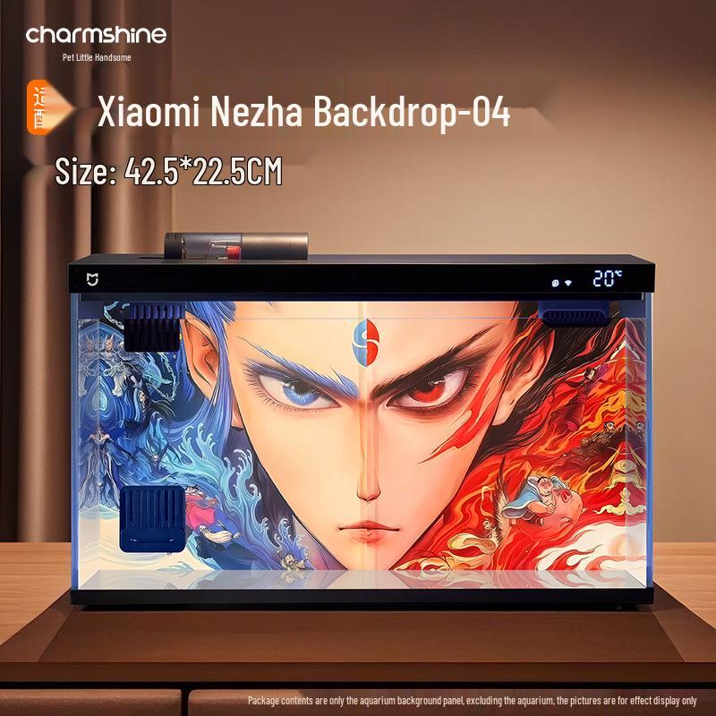 Hochauflösender 3D-Aquarium-Acryl-Hintergrund mit Cartoon-Aufklebern