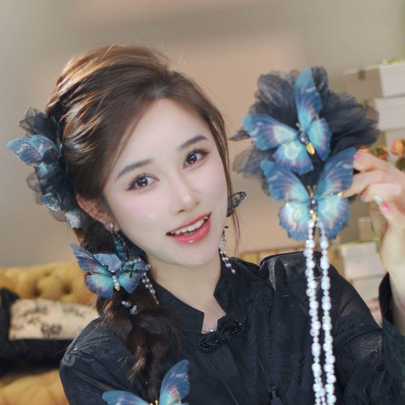 Butterfly Illusion Luxury Tassel High-End Hair Clip, 13cm