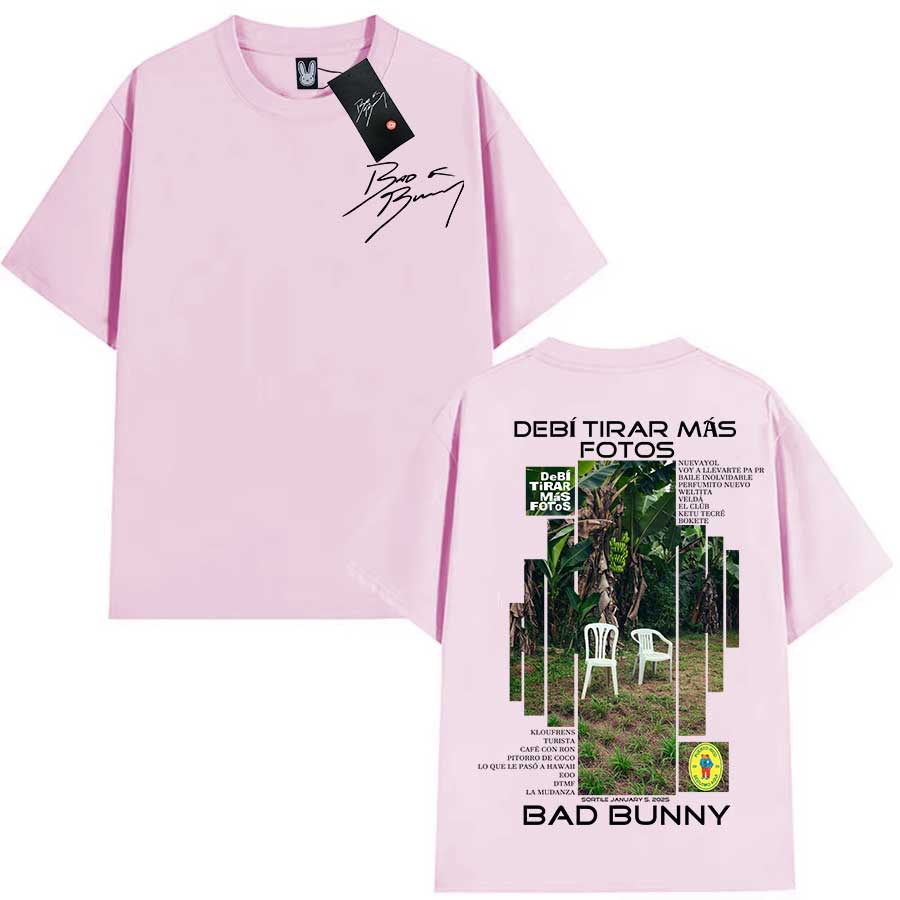 Bad Bunny Merch TShirt For Unisex Unisex 100 Cotton T Shirts Deb Tirar MS Fotos To Hiphop Short Sleeve Tops Bb6