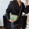 Women Fashion Solid Color Flap Small Saddle Shoulder Underarm Bags Fashion PU Leather Street Shopping Crossbody Bag Ladies Clutch Purse