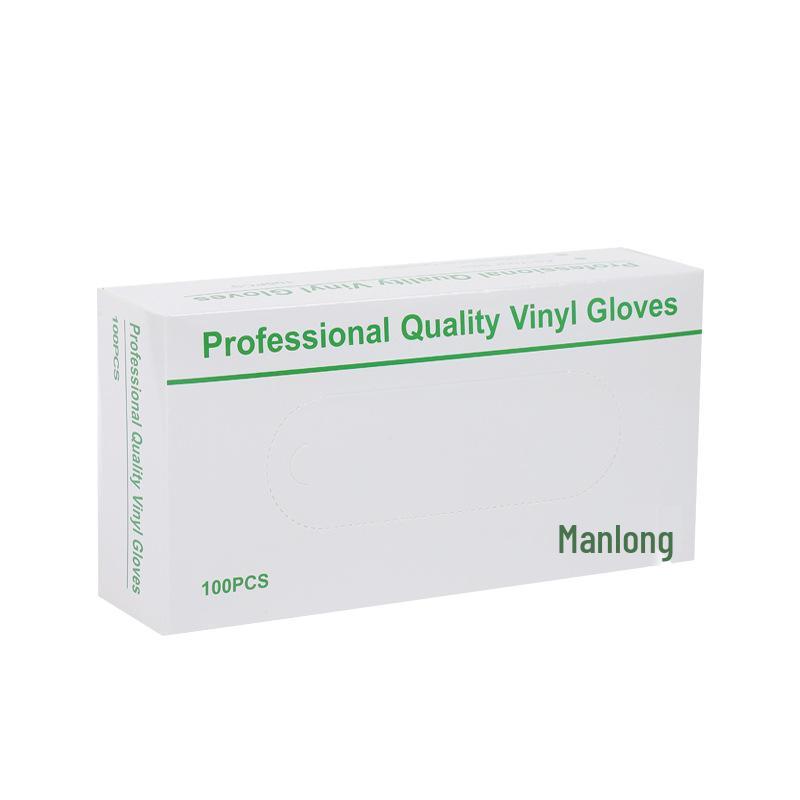 Manlong Powder-Free Transparent PVC Gloves for Beauty, Hairdressing, Tattoo, and Baking