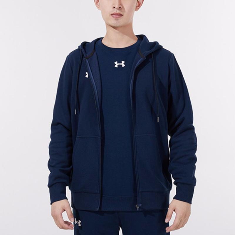 Under Armour Logo Print Sports Training Knit Hooded Jacket Men Jacket College-Blue 21600305-408