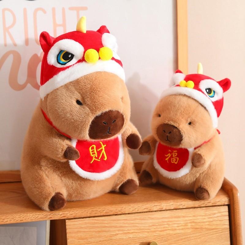 Adorable Christmas Capybara Plush Toy With Soft Short Plush Filling For Kids Gifts