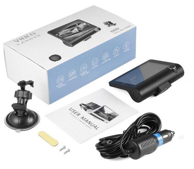 Auto DVR 3 Objektive 4 Zoll Dashcam mit Rückfahrkamera enthalten
