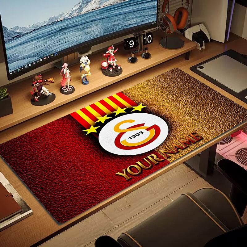 Galatasaray S Custom Name Large Size Mouse Pad Large Gaming Table Cushion Non-slip Laptop Tablet Big Mousepad XXL Mat Mini PC Playmat With Lock Edge