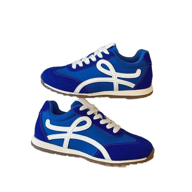 Cowhide version~ Retro German training shoes versatile inner height increase casual shoes sports shoes women's flat white shoes Forrest Gump shoes tid